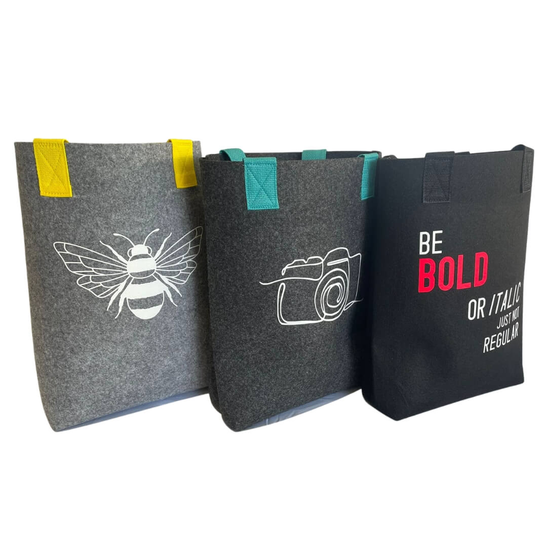 Branded Recycled Felt Shopper Bag with Strap Handles - Make It